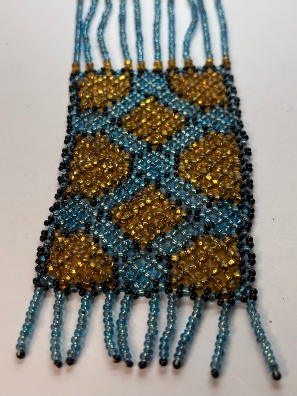 NATIVE AMERICAN GLASS BEAD NECKLACE(HAND BEADED) - Picture 2 of 4